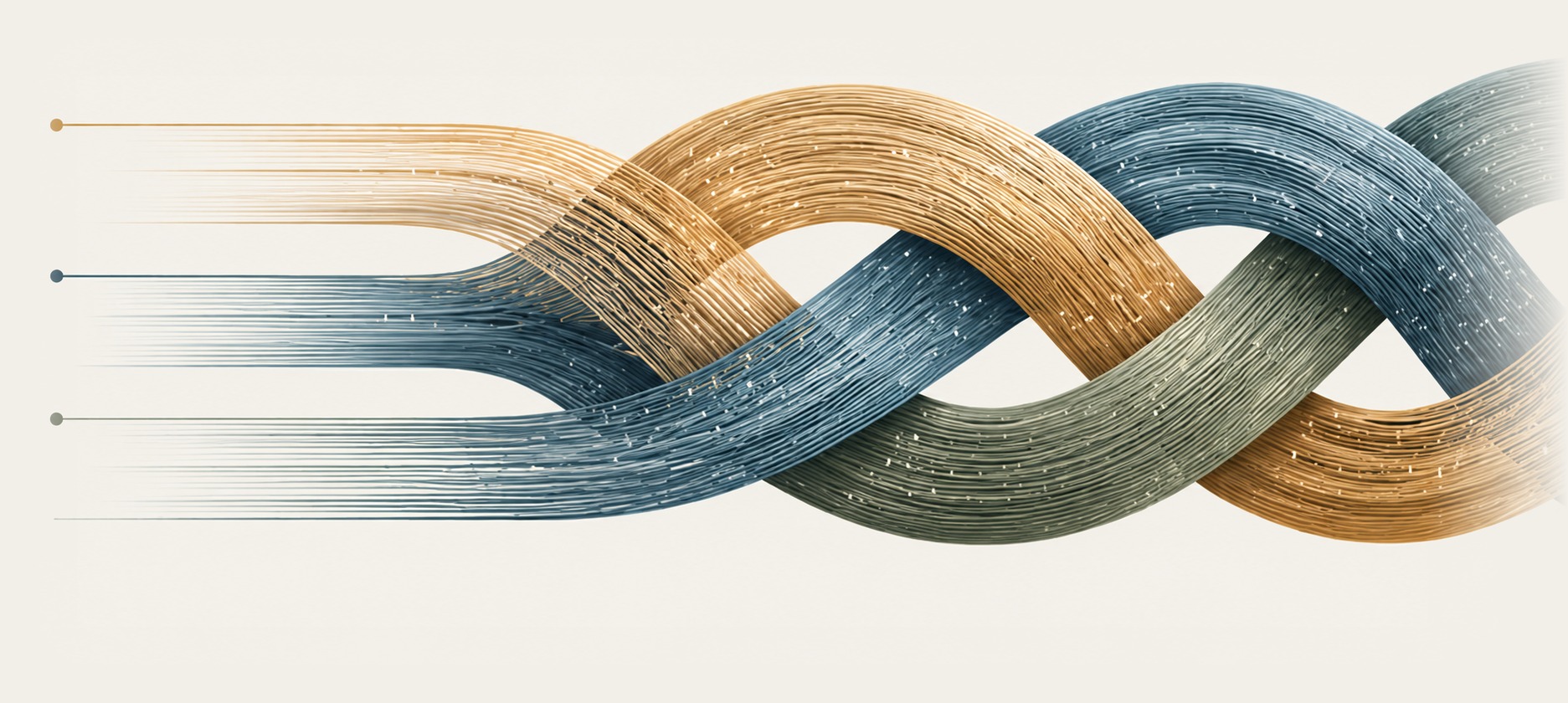 Workflow, people, and governance braided into a single cord.